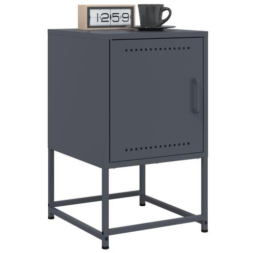 vidaXL Nachtkastjes 2 st 36x39x60,5 cm staal, Huis en Inrichting, Slaapkamer | Nachtkastjes, Nieuw, Metaal of Aluminium, Verzenden