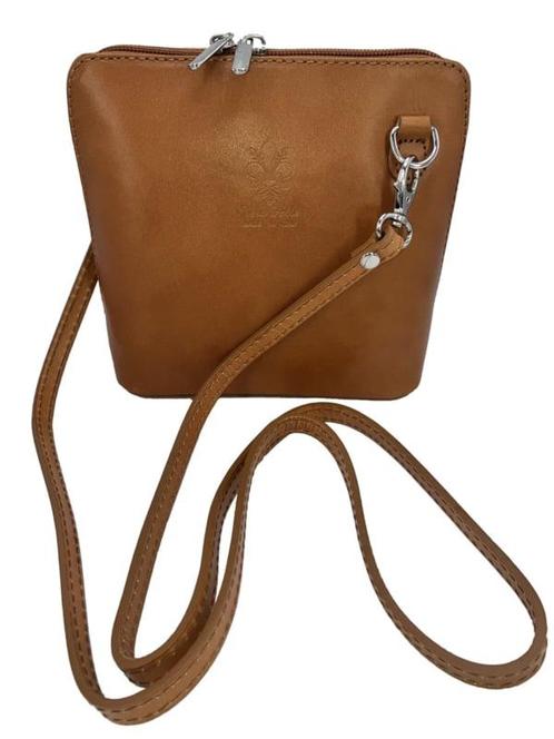 Camel Vera Pelle Italiaans leren schoudertasje (rits rondom), Sieraden, Tassen en Uiterlijk, Portemonnees, Nieuw, Verzenden
