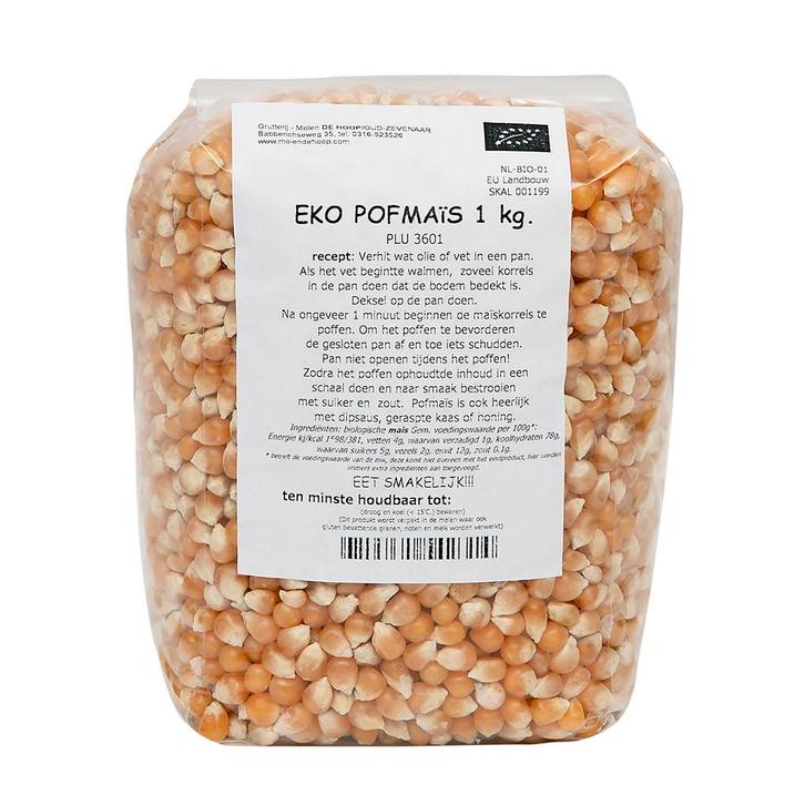 Molen de Hoop EKO Pofmais 1kg, Hobby en Vrije tijd, Taarten en Cupcakes maken, Nieuw, Verzenden