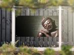 NR 1221: Tuinposter Boeddha bruin 90x180cm, Tuin en Terras, Nieuw