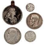 Rusland. 10, 20 Kopecks & 1 Rouble 1728/1915 (5 stuks), Postzegels en Munten, Munten | Europa | Niet-Euromunten