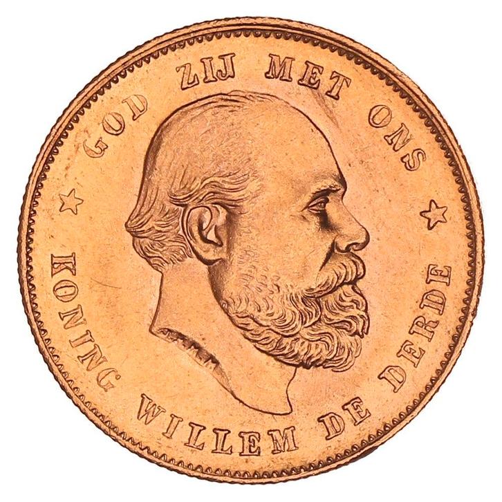 Gouden 10 Gulden Willem III 1879 Pr+, Postzegels en Munten, Munten | Nederland, Verzenden