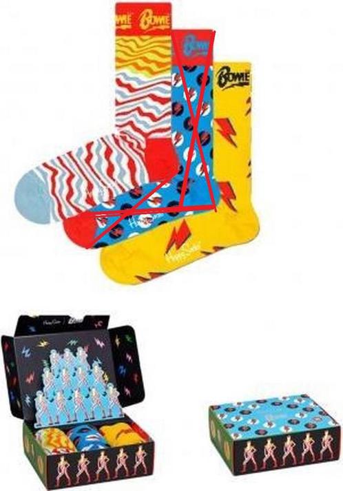 Happy Socks Bowie Giftbox 3P - Maat 36-40, Kleding | Dames, Sokken en Kousen, Verzenden