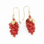 Koraal - Zilver - Oorbellen - Druiventrossen in koraal