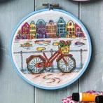 Amsterdamse Fiets Borduurset 18CT op Wit Borduurstof, Verzenden, Nieuw