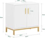2dekans | SoBuy Badkamer Onderkast 60x30x59 cm – Wit –, Ophalen of Verzenden, Zo goed als nieuw