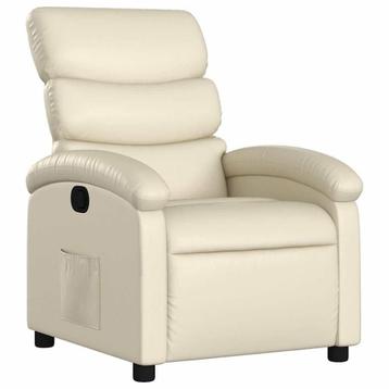 vidaXL Verstelbare Relax Fauteuil Creme: OP=OP! 45% Korting beschikbaar voor biedingen