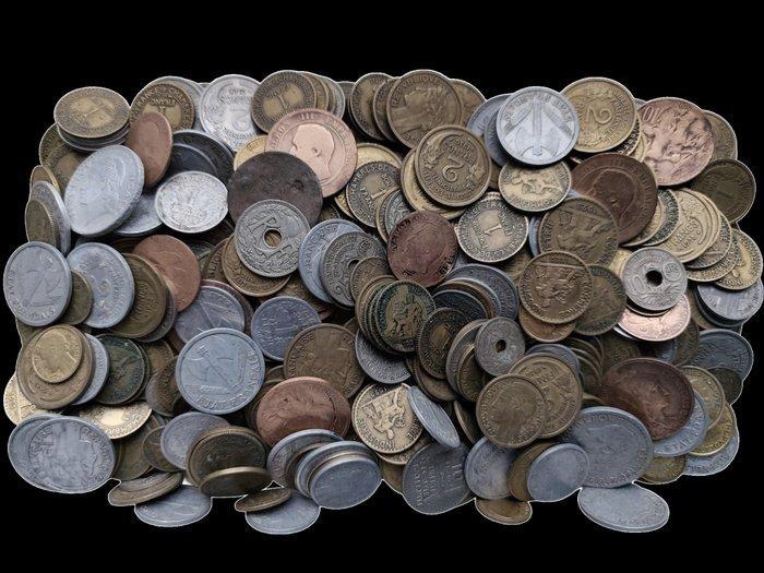 Frankrijk. Lot of ± 1.7 Kg of old coins - different dates, Postzegels en Munten, Munten | Europa | Niet-Euromunten