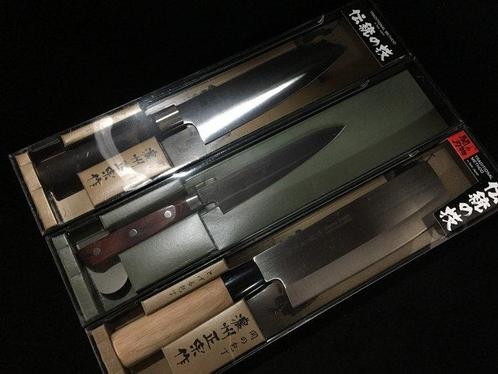 MASAMUNE / Set of 3 /  SANTOKU  NAKIRI  PETTY -, Antiek en Kunst, Antiek | Keukenbenodigdheden