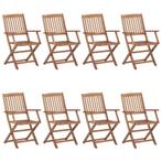 vidaXL Tuinstoelen 8 st inklapbaar massief acaciahout, Verzenden, Nieuw, Hout
