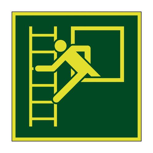 Noodvenster met vluchtladder lichtgevend pictogram, Diversen, Verpleegmiddelen, Verzenden