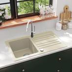 vidaXL Gootsteen enkele bak graniet beige, Doe-het-zelf en Verbouw, Sanitair, Verzenden, Nieuw