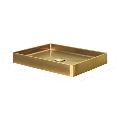 Waskom Lanesto Vanity 47x32x8 cm Goud (excl kraan incl, Doe-het-zelf en Verbouw, Sanitair, Overige typen, Nieuw, Chroom, Ophalen of Verzenden