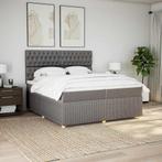 vidaXL Boxspring met matras stof taupe 200x200 cm, Huis en Inrichting, Slaapkamer | Bedden, Verzenden, Overige maten, 200 cm, Stof