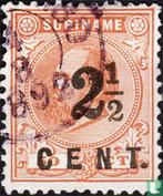 Suriname - Willem III, met opdruk - 1892, Postzegels en Munten, Postzegels | Suriname, Verzenden, Gestempeld