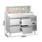 GGM Gastro | Voorbereidingstafel ECO - 1360mm - 4 laden - |, Verzenden, Nieuw in verpakking