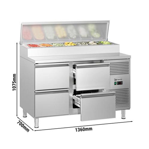 GGM Gastro | Voorbereidingstafel ECO - 1360mm - 4 laden - |, Zakelijke goederen, Horeca | Meubilair en Inrichting, Nieuw in verpakking
