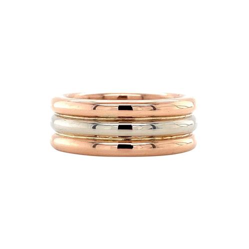Bicolour gouden ring rose/wit 14 karaat, Sieraden, Tassen en Uiterlijk, Ringen, Goud, Zo goed als nieuw, Goud, Verzenden