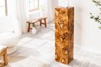 Massieve zuil TRIBAL 110cm bruin naturel teakhout, Huis en Inrichting, Ophalen of Verzenden, Nieuw