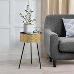 [en.casa] Salontafel Gällivare rond zwart en goud 65xØ40 cm, Huis en Inrichting, Tafels | Bijzettafels, Verzenden, Nieuw