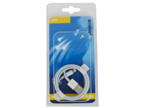 Veiling - Scanpart Lightning USB laad- en datakabel wit 1m, Telecommunicatie, Mobiele telefoons | Telefoon-opladers, Nieuw