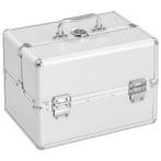 Make-up koffer 22x30x21 cm aluminium zilverkleurig