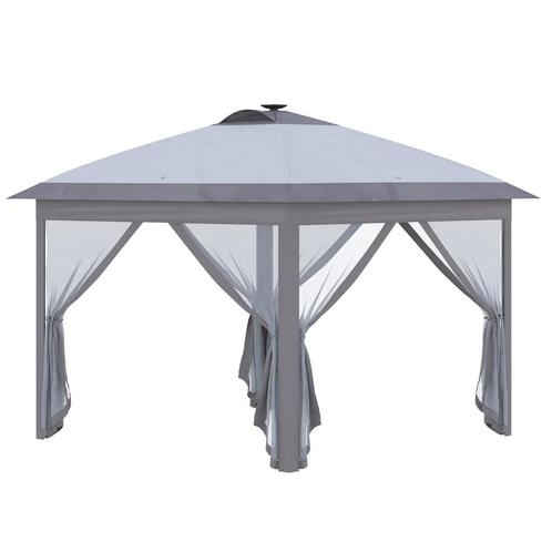 TRUUSK Paviljoen 3,3x3,3m Vouwpaviljoen Met LED USB, Pop-Up, Tuin en Terras, Partytenten, Nieuw, Verzenden
