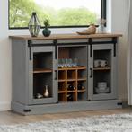 vidaXL Dressoir HALDEN 2 schuifdeuren 112x40x80 cm massief, 100 tot 150 cm, Verzenden, Nieuw, Grenenhout