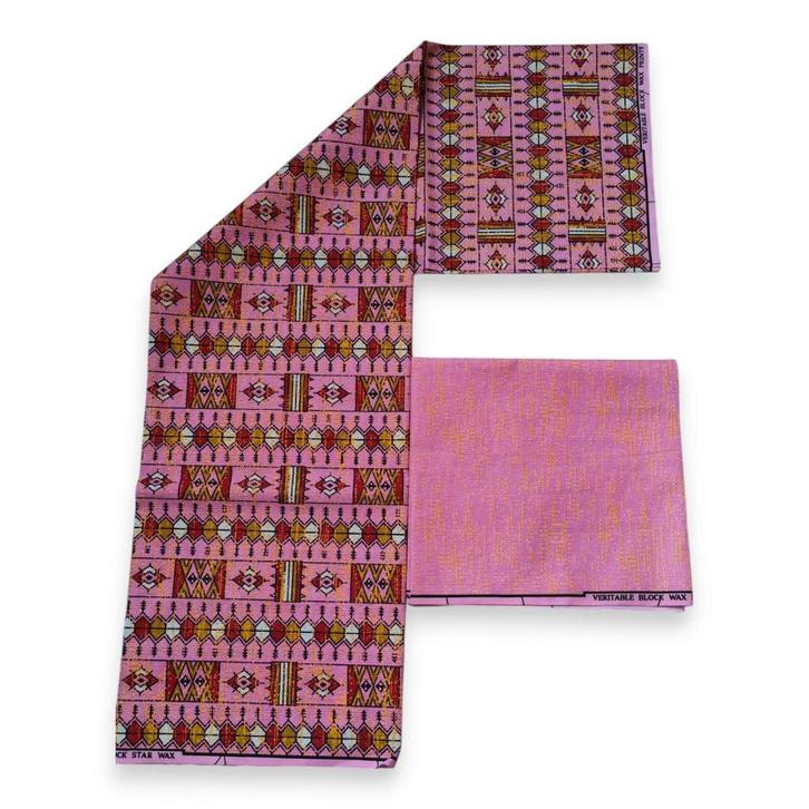 Afrikaanse stof - Two-Tone print Polycotton - 6 yard Combina, Hobby en Vrije tijd, Stoffen en Lappen, Nieuw, Ophalen of Verzenden