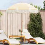 vidaXL Strandparasol Geel en Wit 160 x 160 x 196 cm, Tuin en Terras, Parasols, Verzenden, Nieuw, 1 tot 2 meter, Strandparasol