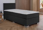 ACTIE! 1-Persoons boxspring Cannes 90 200 Zwart, 90 cm, Eenpersoons, Verzenden, Zwart