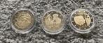 België. 2 Euro 2020/2021 (3 coins) Proof (Zonder, Postzegels en Munten