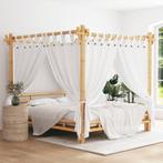 vidaXL Hemelbed 180x200 cm bamboe, Overige materialen, Eenpersoons, Bruin, Verzenden