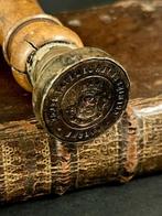 administratie Messing, Hout Administratief stempel -