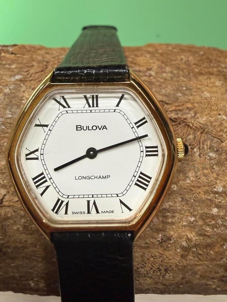 Bulova Longchamp | Swiss Made handopwinder | FHF ST 69-21 |, Sieraden, Tassen en Uiterlijk, Horloges | Heren, Leer, Zo goed als nieuw