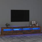 vidaXL Tv-meubel met LED-verlichting 240x35x40 cm gerookt, Huis en Inrichting, Minder dan 50 cm, Verzenden, Nieuw, Minder dan 100 cm