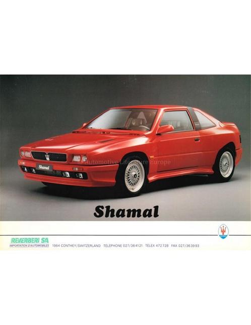 1992 MASERATI SHAMAL LEAFLET, Boeken, Auto's | Folders en Tijdschriften