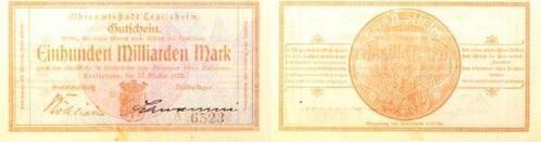 100 Milliarden Mark Welt Crailsheim 1923 Notgeld druckfri..., Postzegels en Munten, Munten | Europa | Niet-Euromunten, Verzenden