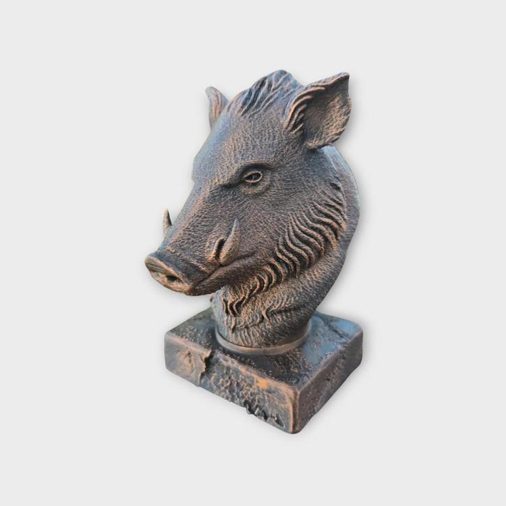 Bust of a Boar statue - home decor animal lover gift him her, Verzamelen, Beelden en Beeldjes, Nieuw, Verzenden