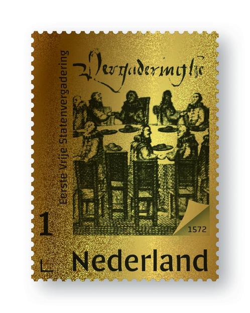 Gouden postzegelset Geboorte van Nederland, Postzegels en Munten, Postzegels | Nederland, Verzenden