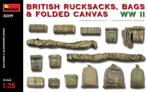 Miniart - British Rucksacks Bags & Folded Canvas Ww2, Nieuw, Overige merken, Analoog, Gelijkstroom of Wisselstroom
