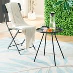 Tuintafel Fosen rond 55xØ42 cm zwart [en.casa], Verzenden, Nieuw