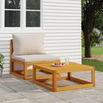 vidaXL 2-delige Loungeset met kussens massief acaciahout, Verzenden, Nieuw, Hardhout, Loungeset