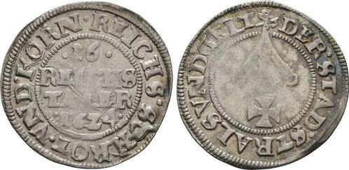 1/16 taler, daalder 1624 Stralsund Stadt Stadt, Postzegels en Munten, Munten | Europa | Niet-Euromunten, Verzenden