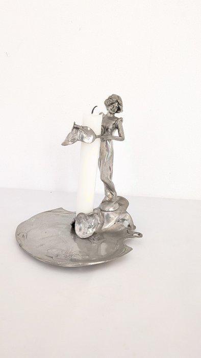 Kaarsenstandaard met oor - Zinklegering, Antiek en Kunst, Kunst | Designobjecten