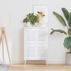 vidaXL Kastdeuren louvredesign 4 st 39,5x29,5 cm wit, Verzenden, Nieuw