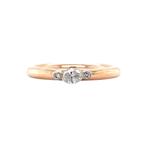 Rosegouden ring met diamant 14 krt, Verzenden, Zo goed als nieuw, Wit, Goud