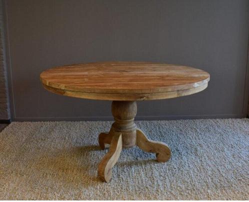 Ronde Eettafel Teakhout met Bolpoot Bali-Ø160 cm, Huis en Inrichting, Tafels | Eettafels, Nieuw, Ophalen of Verzenden