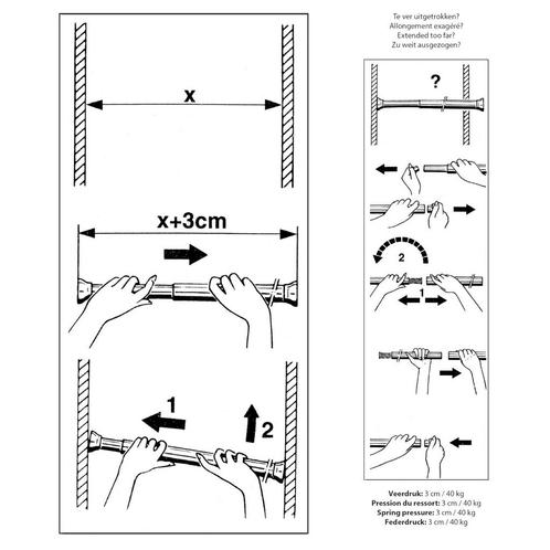 Differnz Round Douchestang 125X220 Zwart, Doe-het-zelf en Verbouw, Sanitair, Ophalen of Verzenden