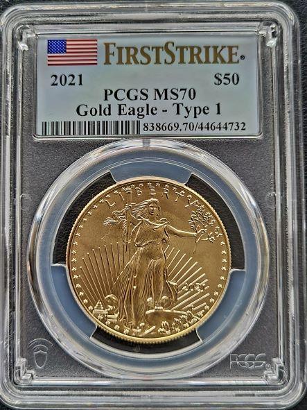 Gouden American Eagle 1 oz 2021 Type-I PCGS MS70, Postzegels en Munten, Munten | Amerika, Midden-Amerika, Losse munt, Goud, Verzenden